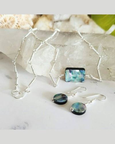 Alternate image for Abalone Sterling Silver Jewelry Set
