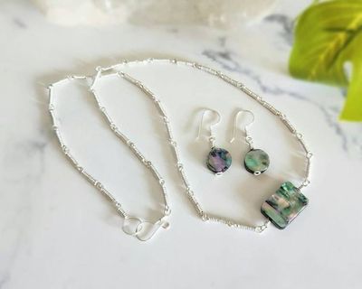 Alternate image for Abalone Sterling Silver Jewelry Set