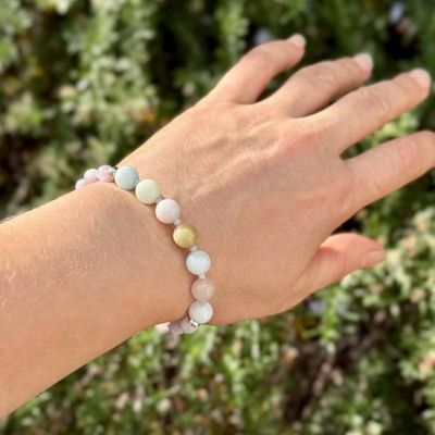 Alternate image for Kunzite & Morganite Sterling Silver Bracelet