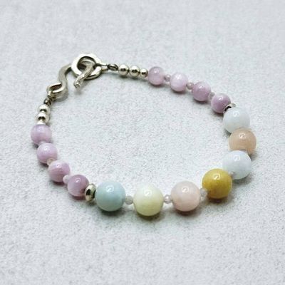 Alternate image for Kunzite & Morganite Sterling Silver Bracelet