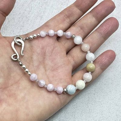 Alternate image for Kunzite & Morganite Sterling Silver Bracelet