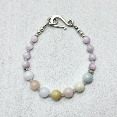 Alternate image for Kunzite & Morganite Sterling Silver Bracelet