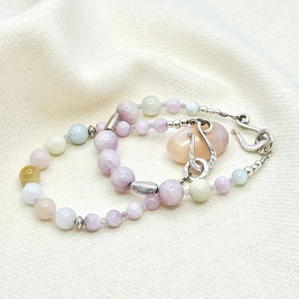 Alternate image for Kunzite & Morganite Sterling Silver Bracelet