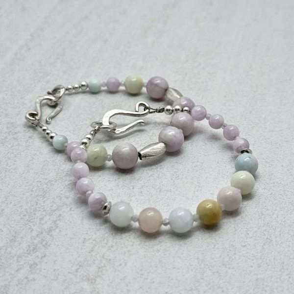 Alternate image for Kunzite & Morganite Sterling Silver Bracelet