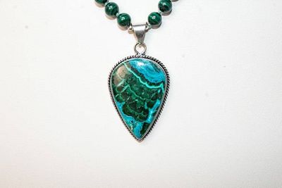 Alternate image for Emerald Tides Malachite and Chrysocolla Necklace