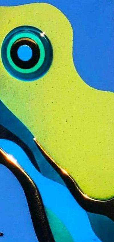 Alternate image for Handcrafted Fused Glass Art Panel with Metal Stand - Ocean Wave Design
