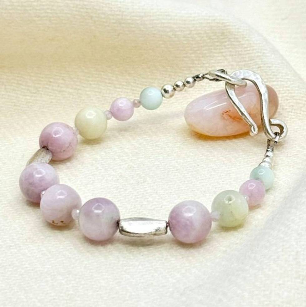 Pastel Gemstones & Sterling Silver Bracelet