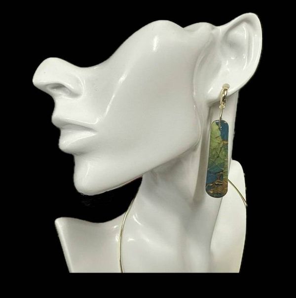 Alternate image for Labradorite Style Polymer Clay Earrings