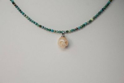 Alternate image for Tidal Spirit Turquoise and Carved Freshwater Pearl Necklace