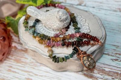 Alternate image for Bohemian Rainbow Tourmaline and Labradorite Talisman Necklace