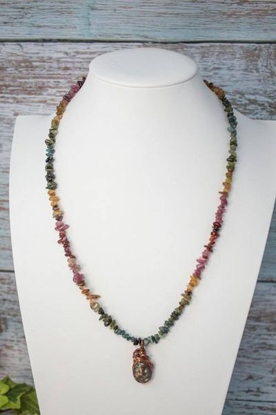Alternate image for Bohemian Rainbow Tourmaline and Labradorite Talisman Necklace
