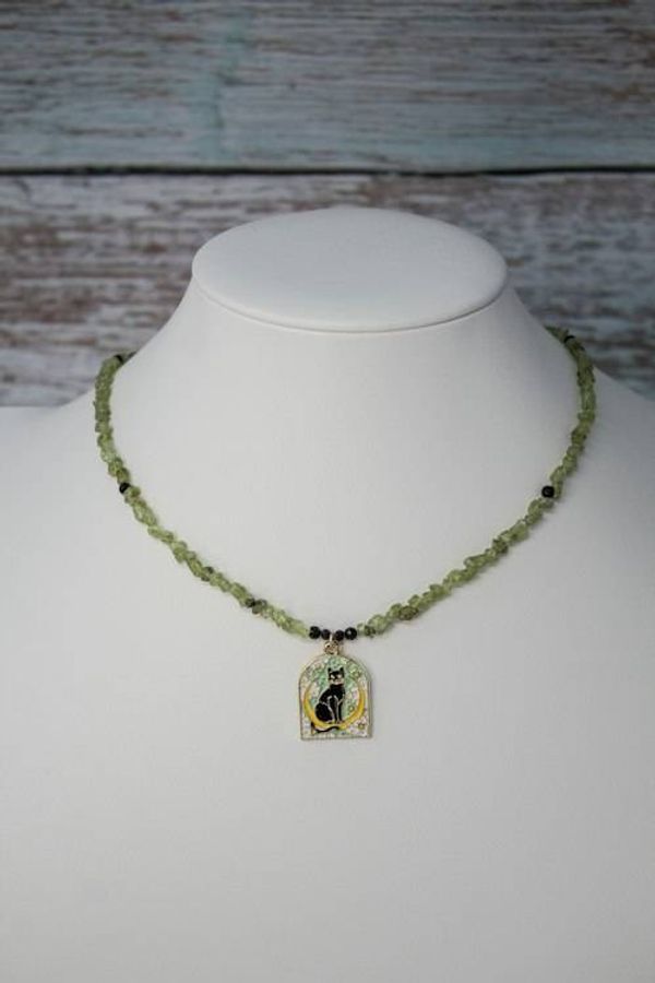 Alternate image for Midnight Familiar Peridot and Black Tourmaline Necklace