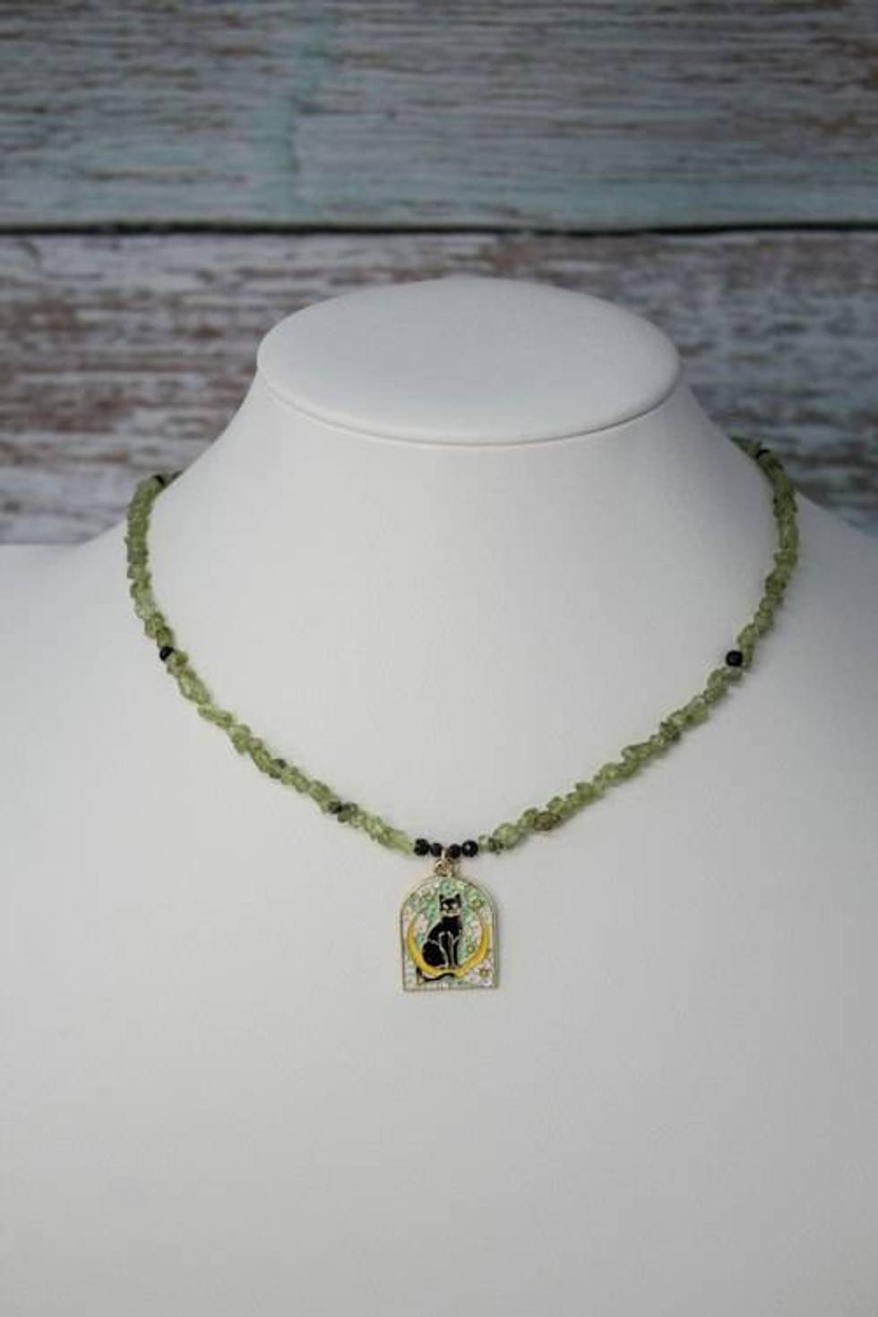 Midnight Familiar Peridot and Black Tourmaline Necklace