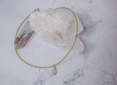 Primary image for Moonlit Meadow Peridot and Rainbow Moonstone Necklace