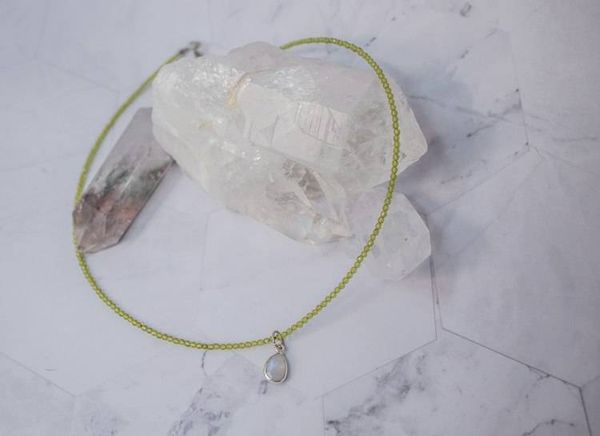 Alternate image for Moonlit Meadow Peridot and Rainbow Moonstone Necklace