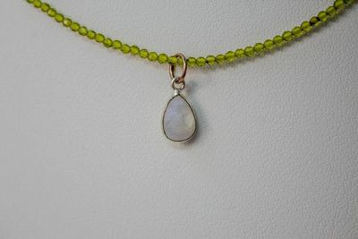 Alternate image for Moonlit Meadow Peridot and Rainbow Moonstone Necklace
