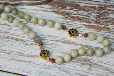Alternate image for Serne Lotus Serpentine and Cloisonné Lotus Blossom Necklace
