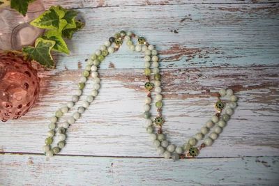 Alternate image for Serne Lotus Serpentine and Cloisonné Lotus Blossom Necklace
