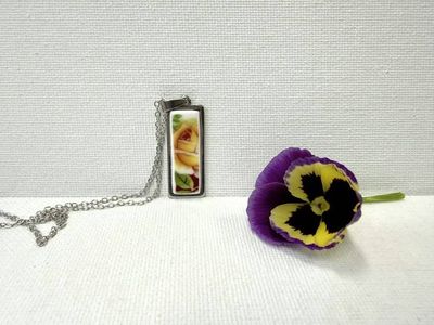 Alternate image for Vintage China Pendant/Necklace; Handmade Wearable Rose Artsy Jewelry from broken Fine Bone China