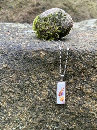 Alternate image for Broken China Pendant Necklace, Handmade Wearable Floral Artsy Jewelry from broken Fine Bone China