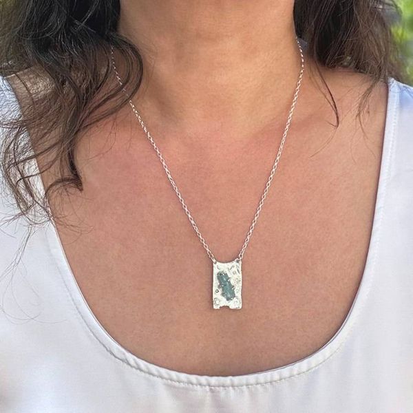 Alternate image for Sterling Silver Aquamarine Pendant Necklace