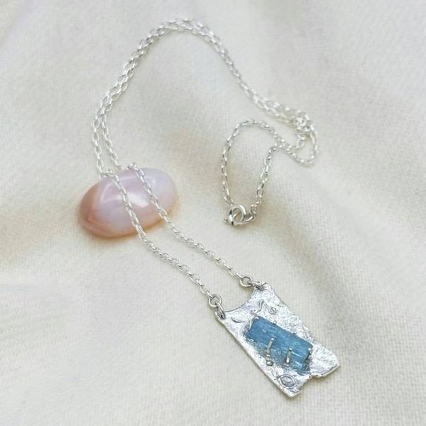 Alternate image for Sterling Silver Aquamarine Pendant Necklace