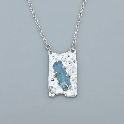 Alternate image for Sterling Silver Aquamarine Pendant Necklace