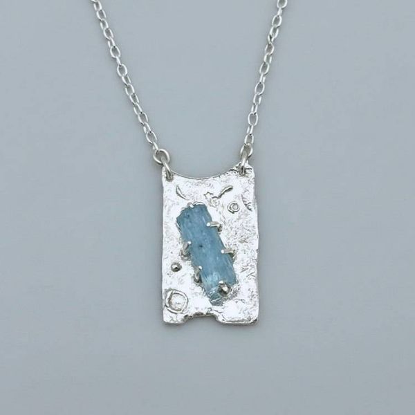 Alternate image for Sterling Silver Aquamarine Pendant Necklace