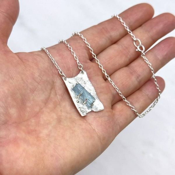 Alternate image for Sterling Silver Aquamarine Pendant Necklace