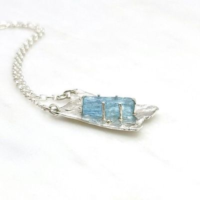 Alternate image for Sterling Silver Aquamarine Pendant Necklace