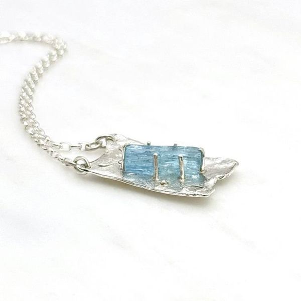 Alternate image for Sterling Silver Aquamarine Pendant Necklace