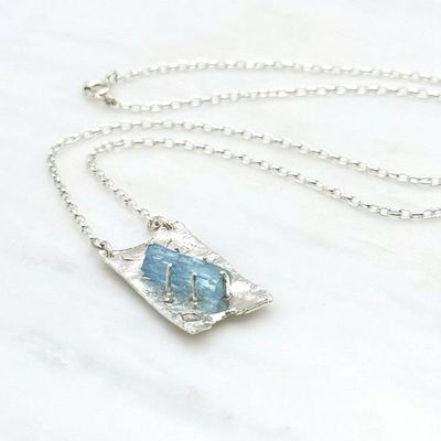 Alternate image for Sterling Silver Aquamarine Pendant Necklace