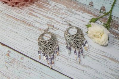 Alternate image for Amethyst Gypsy Dreams Silver-Plated Cubic Zirconia Fringe Earrings