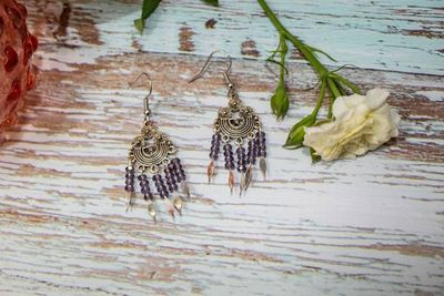 Alternate image for Midnight Gypsy Purple Cubic Zirconia Fringe Earrings