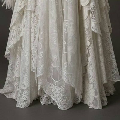 Alternate image for Ethereal Feather-Adorned Ivory Lace Wedding Gown with Corset Bodice