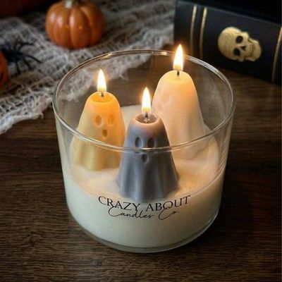 Alternate image for Ghost Trio Soy Candle – Halloween Tumbler Candle