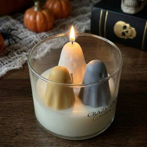 Alternate image for Ghost Trio Soy Candle – Halloween Tumbler Candle