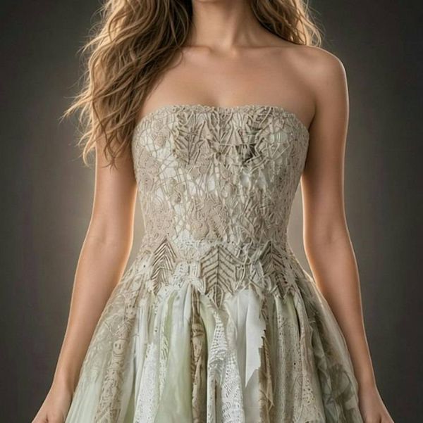 Alternate image for Ethereal Woodland Fairy Handkerchief Hem Dress with Embroidered Lace Bodice