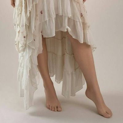 Alternate image for Handcrafted Romantic Tiered High Low Ruffle Dress with Embellished Lace Bodice