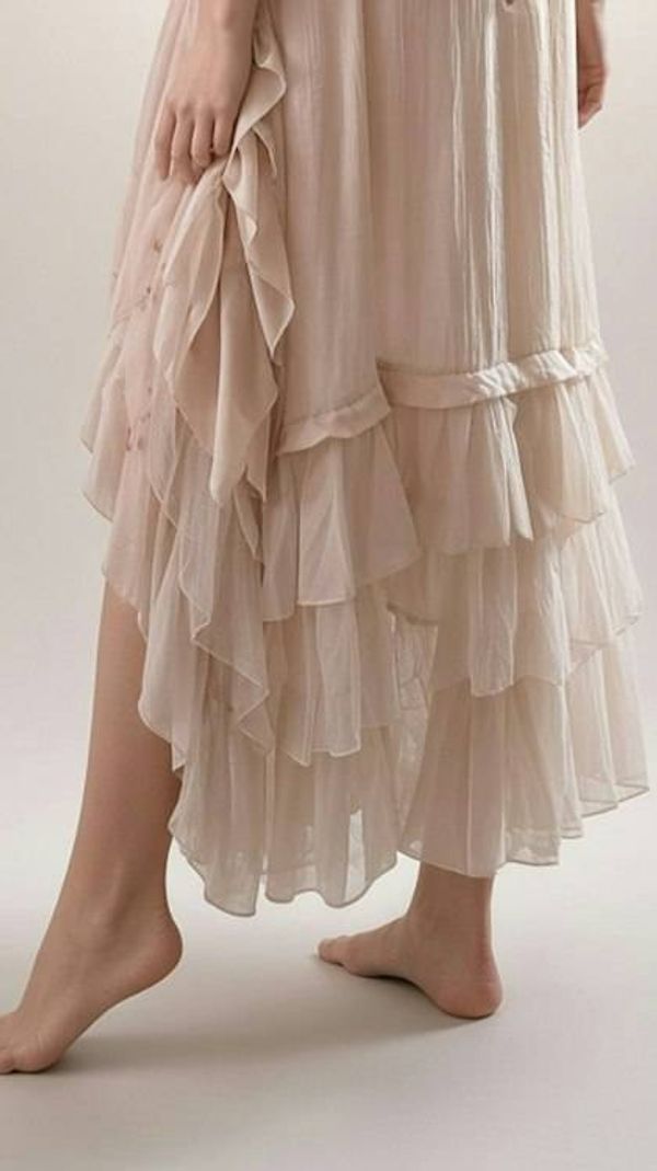 Alternate image for Handcrafted Romantic Tiered High Low Ruffle Dress with Embellished Lace Bodice