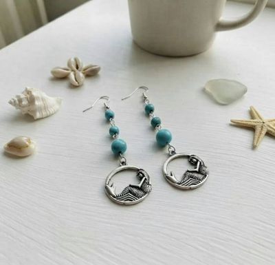 Alternate image for Mermaid Turquoise Dangle Earrings