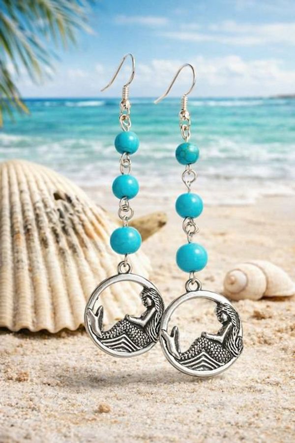 Alternate image for Mermaid Turquoise Dangle Earrings