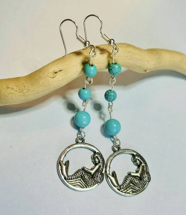 Alternate image for Mermaid Turquoise Dangle Earrings