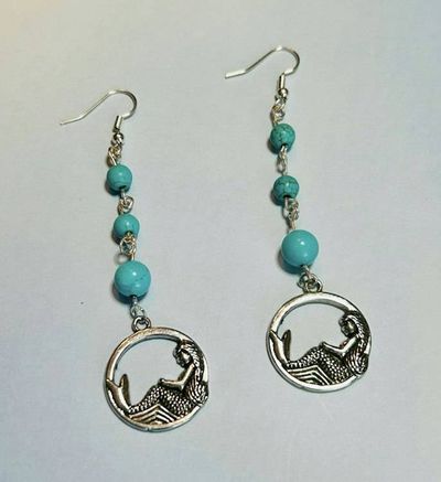 Alternate image for Mermaid Turquoise Dangle Earrings