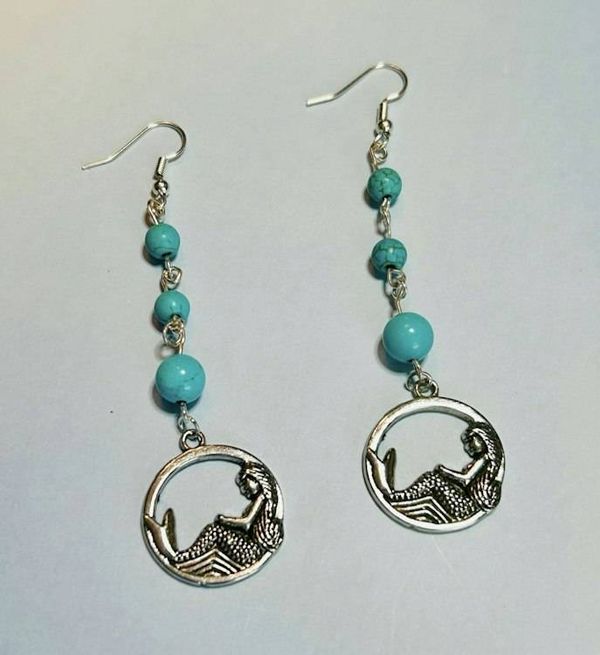 Alternate image for Mermaid Turquoise Dangle Earrings