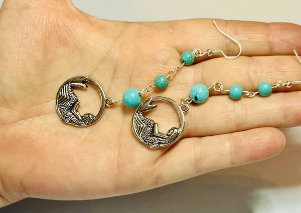 Alternate image for Mermaid Turquoise Dangle Earrings