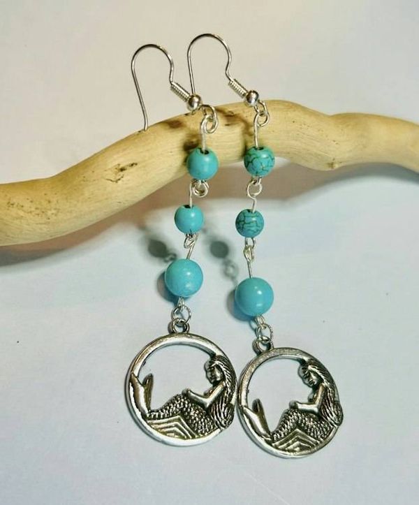 Alternate image for Mermaid Turquoise Dangle Earrings