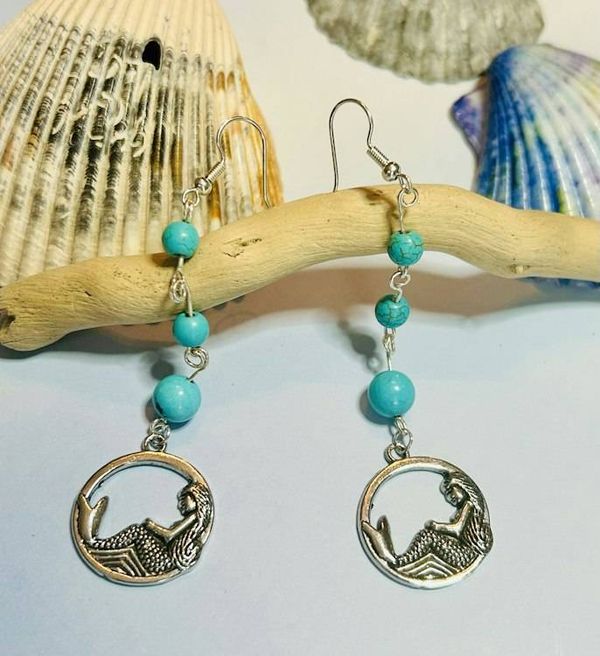 Alternate image for Mermaid Turquoise Dangle Earrings