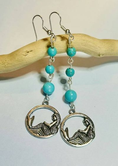 Alternate image for Mermaid Turquoise Dangle Earrings