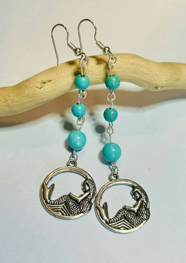 Alternate image for Mermaid Turquoise Dangle Earrings